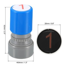 PATIKIL Number Stamp with Self-Inking Number 1 Stamp Teacher Stamp Initial Stamp Ink Stamp for Class Book Scrapbooking DIY Craft Style 1, Red Ink