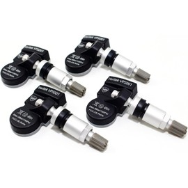 Set of 4 MX001 315mhz TPMS Tire Pressure Sensors Replacement For 2016-2023 Toyota Tacoma TRD Sport Off-Road Pro SR5 Hi-Line Models w/ Silver Aluminum Valve Stems 4260704020 4260706030