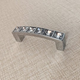 HY HUIJUN Cabinet Handles Crystal Diamond 4 Pieces Furniture Handles for Handles Door Handle Wardrobe Kitchen Handles with Screws