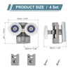 sourcing map 4 Pcs 25mm Double Shower Door Rollers 304