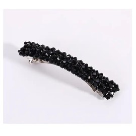 Black Hair Clips Handmade Rhinestone Barrettes Metal Hair Holders Clips and Barrettes for Women Headwear Styling Hair Accessorie, Hair Clips