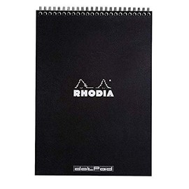 Black Rhodia Notepad 8.25X11.75 Double Spiral Dot Grid