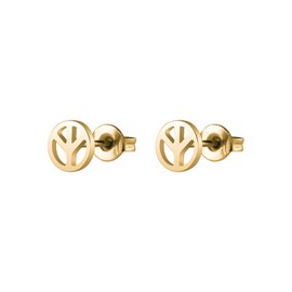 Peace Sign Stud Earring Stainless Steel Hippie Style Love Peace Sign Hippie Stud Earring for Women Men Hippie Party Dressing Accessories 1960s 1970s Jewelry-gold