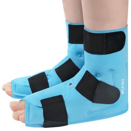 REVIX Large Ankle Ice Pack for Foot Discomfort, Reusable Gel Cold Pack with Cold Compression Therapy, Full Coverage Ankle Ice Wrap for Post-Workout Recovery, Achilles Tendonitis, 2 Packs