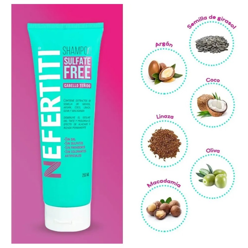 Nefertiti Shampoo Y Mascarilla Sulfate Free Cabello Teñido
