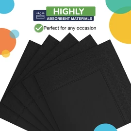 Exquisito paquete de 50 servilletas de papel para almuerzo. Las servilletas de fiesta de 2 capas son altamente absorbentes de colores vibrantes, servilletas negras