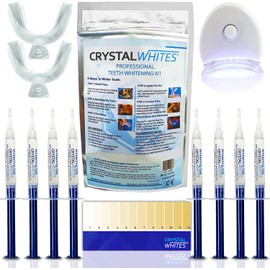 Teeth Whitening Kit & LED Activator - 40 Whitening Sessions - Advanced Whitening Gel Formula, No Sensitivity, 8X3ml Whitening Gels - Ultimate Home Stain Remover Kit