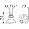 Deluxe Shower Head Diameter 70 mm 46 Nozzles 1 Piece