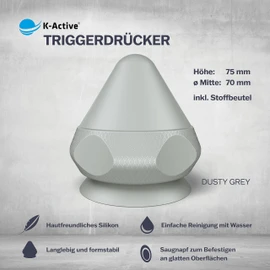 K-Active® Trigger Pusher | Trigger Point Pusher with Suction Cup Including Bag | Targeted Release of Tension (Dusty Grey)