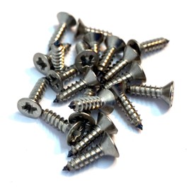 No.6 x 1/2" (3.5mm x 12mm) Pozi Countersunk Self-Tapping Screw DIN7982 - A4 (316) Stainless Steel (Pack of 20)