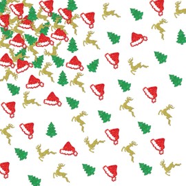 ShuanQ 120pcs Christmas Confetti - Christmas Holiday Party Table Decor - Christmas Tree Santa Claus Shape Confett - Merry Birthday Baby Shower Party Decoration Supplies - Kids Boys Girls Birthday