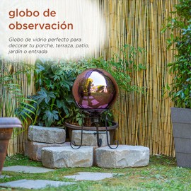 Alpine Corporation 10" Diameter Indoor Outdoor Glass Gazing Globe Garden Decor, Purple