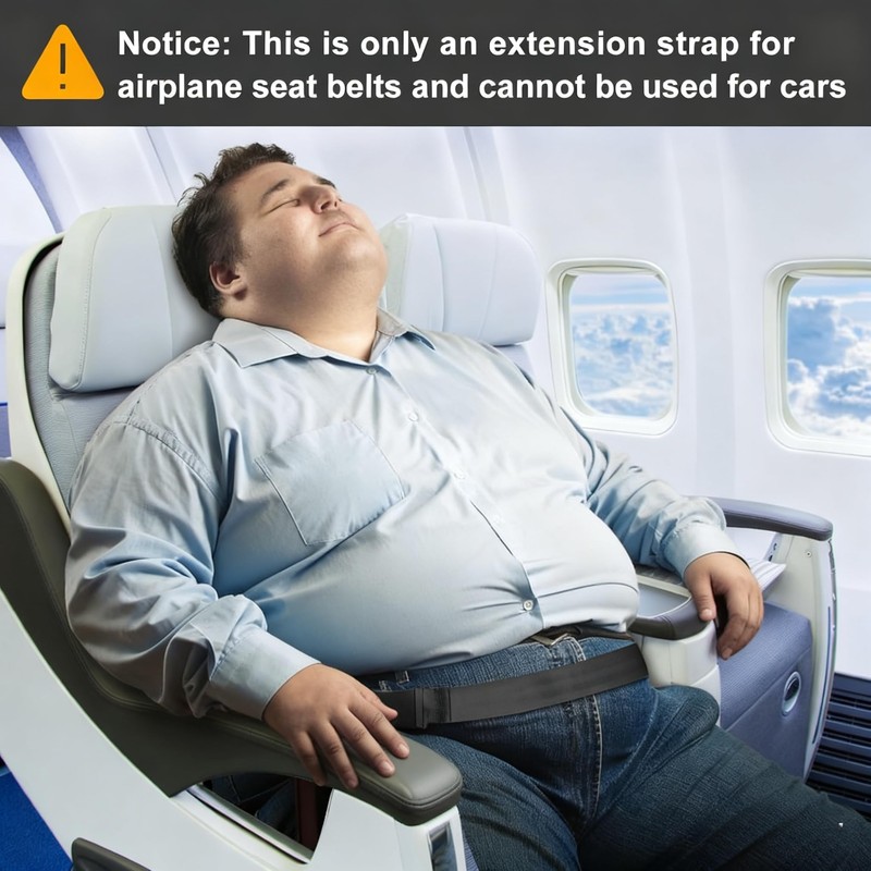 ZEBWAY Airplane Seat Belt Extender, Adjustable 7-32"" Airplane Seatbelt Extender