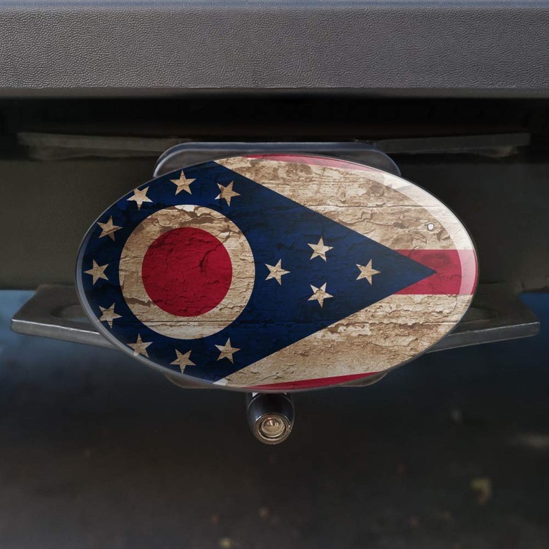 GRAPHICS & MORE Rustic Distressed Ohio State Flag Oval Tow
