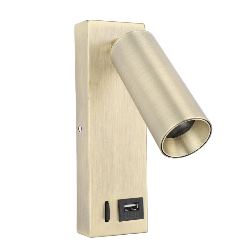 LED Wall Mounted Spotlight Adjustable Angle USB Port Design Stylish