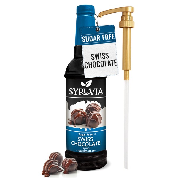 Syruvia Sugar-Free Swiss Chocolate Coffee Syrup - 25.4 fl oz