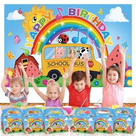 YOOUUQIAN 12 PCS Cartoon Melon Birthday Party Supplies, Kid Party Decorations Gift Bags,candy boxes,Boys and Girls Birthday Party Favors Bag