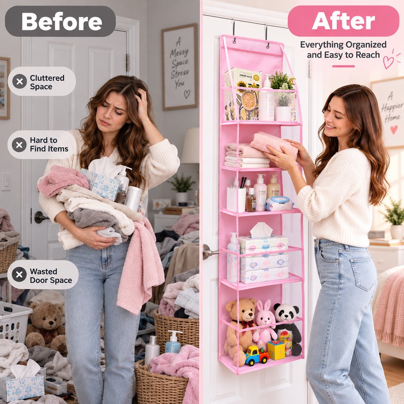 Hanging Storage Organizer for Everyday Items – 4/6-Tier Foldable Design