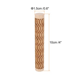 HARFINGTON Wood Clay Roller 4" Curved Lines Pattern Rolling Pins Wood Rollers Pottery Tools Wood Grain Texture Rollers for Clay Baking Dough Playdough DIY
