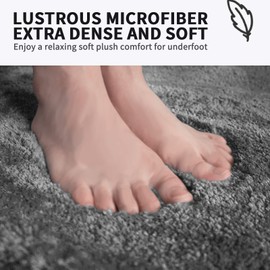 FIFU Bathroom Rugs Non Slip, Soft & Durable Bath Mats for Bathroom Floor, Machine Washable & Absorbent Bathmat 17x24 Inches Gray