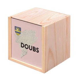 Fabulous Holzkiste – Doubs 25 Besançon Departement Alte Karte Franche County (10 x 10 x 10 cm)