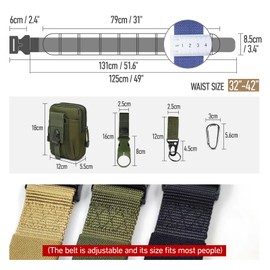LAKABETE Tactical Battle Belt Utility Belt Men Tactical Belt Women Duty Belts Law Enforcement MIlitary Belt with Pouches (rainforest)