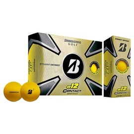 PlayBetter Bridgestone e12 Contact Golf Balls | Multi-Packs | FLEXATIV Cover Technology & Contact Force Dimple | 46% More Surface Contact (Two Dozen, Matte Yellow)