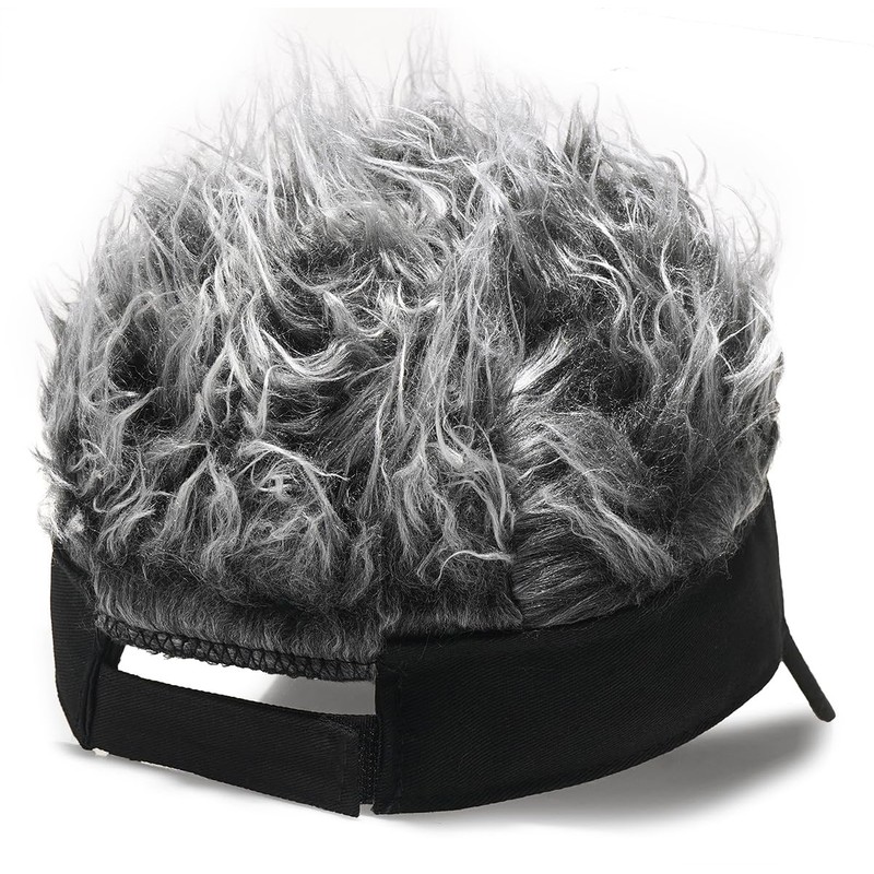 MESU Mens Visor Hat Wig Peaked Baseball Golf Cap with