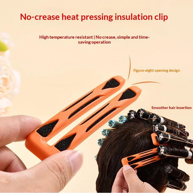 12 Pieces Hair Perm Rods U-shaped Perming Insulation Clip Set