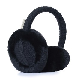MGGMOKAY Unisex Warmer Earmuffs Winter Outdoor Earmuffs for Women and Men Foldable,Black
