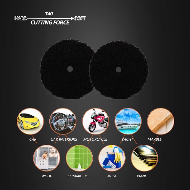 SPTA Microfiber Polishing Pad, 2Pcs 5Inch 125mm Pads Microfiber Cutting
