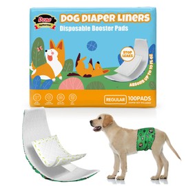 Dono Dog Diaper Liners for Male and Female Dogs, Super Absorbent Dog Booster Pads, 100ct Disposable Doggie Diaper Inserts fit Reusable Male Belly Bands, Wraps, Washable Period Panties (Regular)