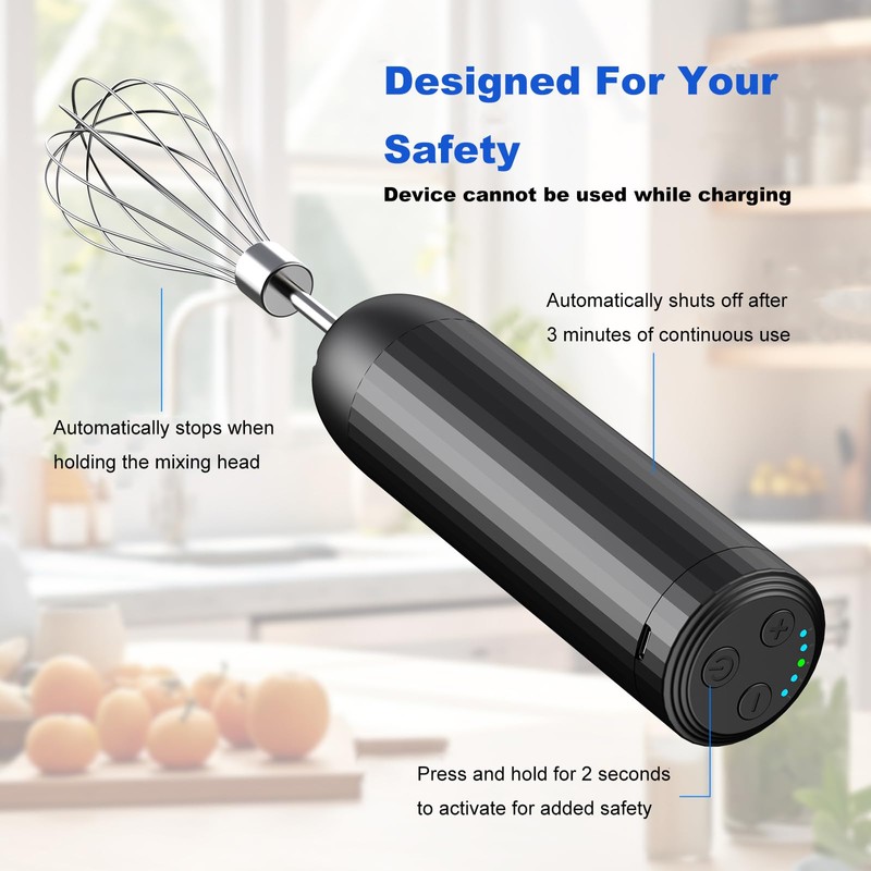 Electric Hand Mixer with MixgoII, Handheld Mixer Electric Whisk, Rechargeable