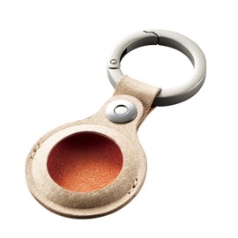 Elecom AT-MNOLCKVA Soft Leather Case for AirTag with Carabiner [Designed to Fit Your Bag] MINIO Series Fresh Vanilla x Apricot Orange