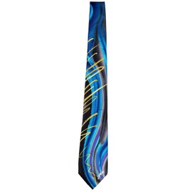 Jerry Garcia mens JG-10298 Necktie Ties, Black Blue Aqua Yellow, One Size