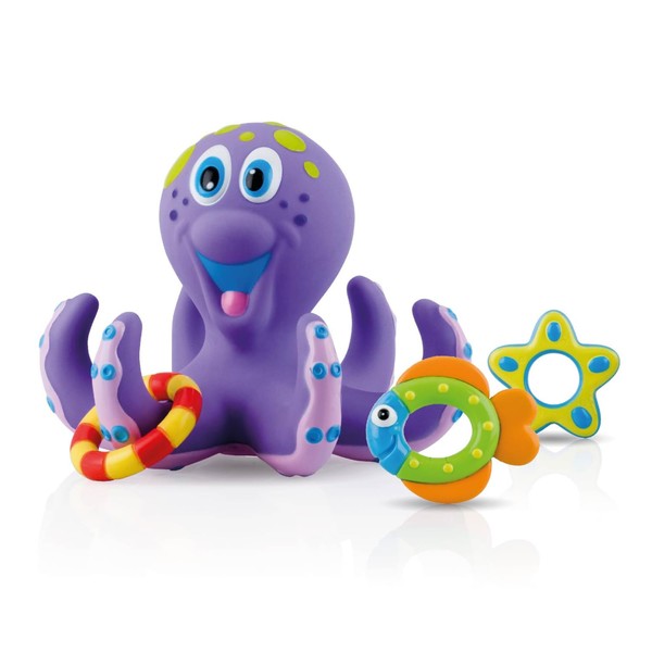 Nuby Floating Octopus Toy with 3 Hoopla Rings - Baby