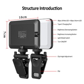 LED Video Light, Selfie Light with 80 LED Lamp Beads, Selfie Light Panel with Clip, 3 Light Modes Video Light, LED Video Conference Light for Phone/Tablet/Laptop