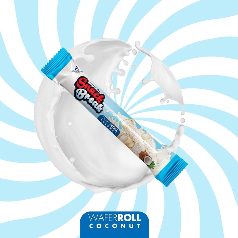 Snack Break Coconut Rolled Wafers - 24 Individually Wrapped Wafer