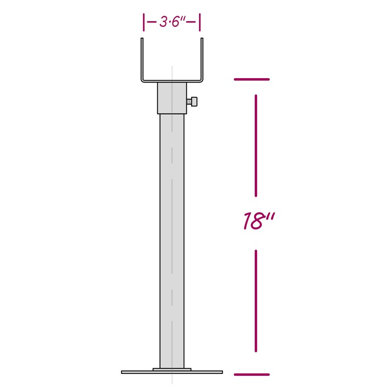 Mayset 1Pack 3.6" Saddle Stainless Steel Roof Riser for Patio