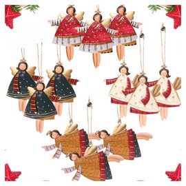 Christmas Pendant Decoration Metal Angel Pendant Snowflake Pattern Pendant Decorations for Pendants Decorations 10 x 10 x 10 cm (12 Pieces)