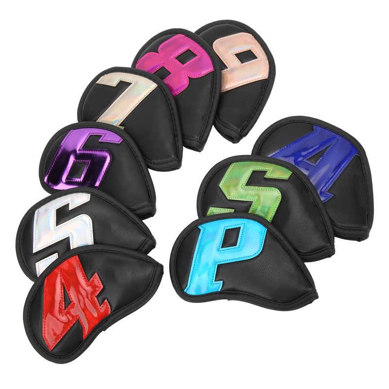 9PCS Golf Club Head Covers Waterproof PU Numbered Golf Club