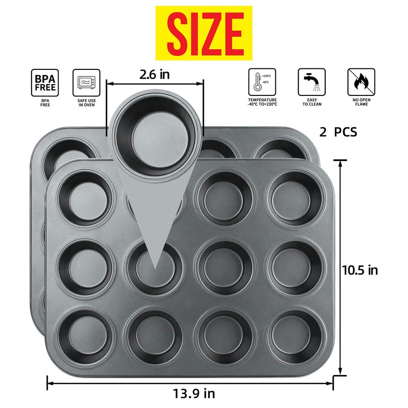 Zuvo Zuvo Nonstick 12 Cup Muffin Tray - BPA Free