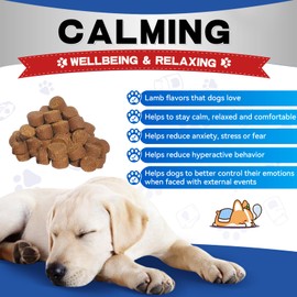 Calming Chews for Dogs - Dog Anxiety Relief,Dog Calming Treats, Supplements Calming Chews for Dogs 120 Count Lamb Flavor
