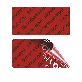 Void Open Seal - Residue-Free Security Labels "Security Seals" on Roll - 40 x 20 mm - Red (100)