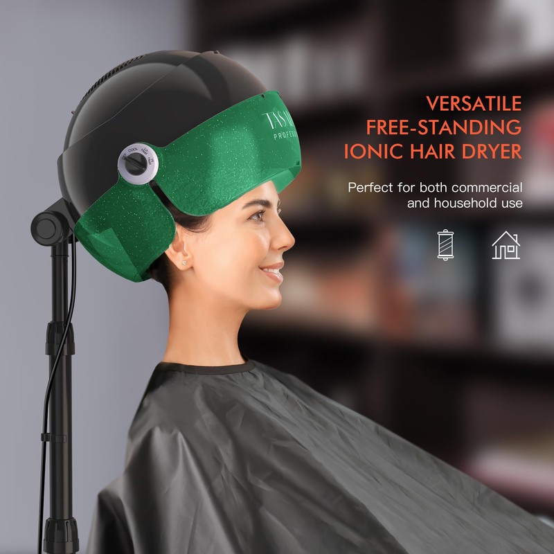 TASALON Professional Ionic Hooded 1875W Hair Dryer with 3 Temperature