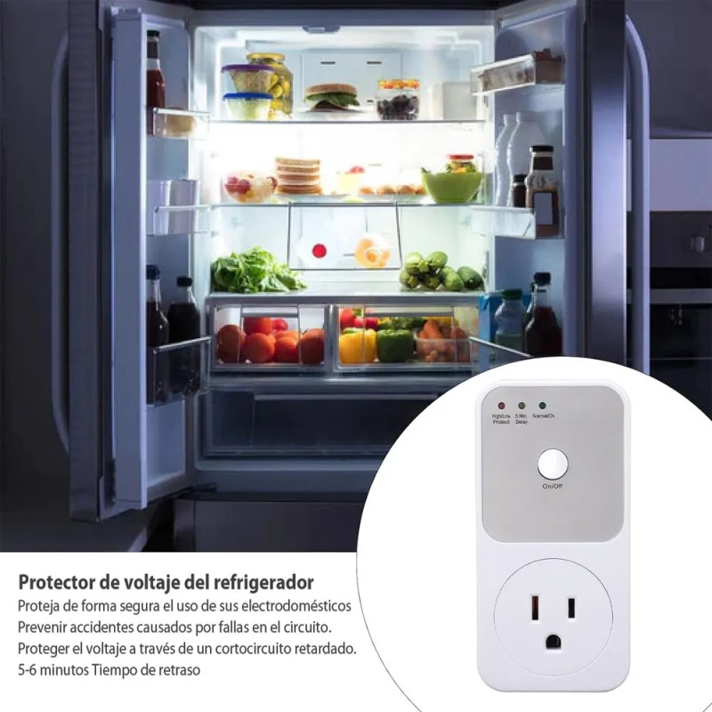 Protector De Voltaje De 120v Para Refrigeradores Y Congelado Blanco