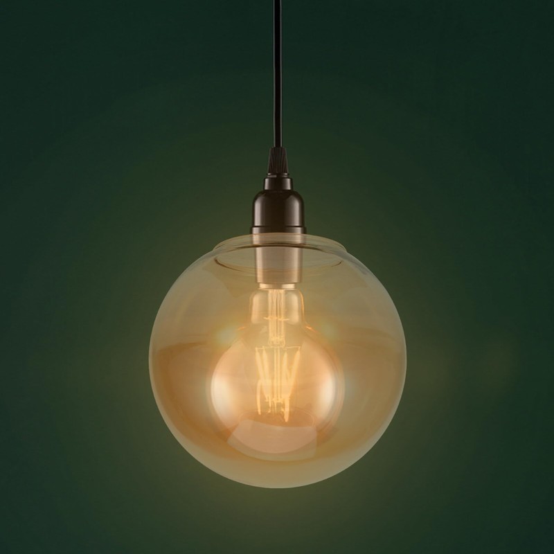 Glass Globe Lamp Shade Amber Round Lamp Cover Globes Transparent
