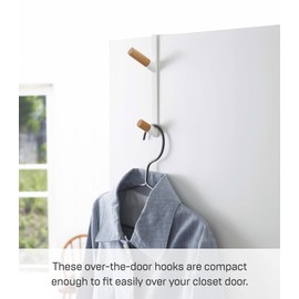 Yamazaki 5171 Door Hanger, White, Approx. W 0.6 x D 3.8 x H 7.1 inches (1.5 x 9.8 x 18 cm), Tower, Easy to Hang Hat or Bag