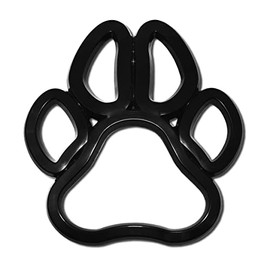 Elektroplate Automotive Grade Acrylic Black Glossy Paw Print Auto Emblem for Cars, Trucks, and All Auto | Universal Fit at 3.82" x 2.5" | Weatherproof