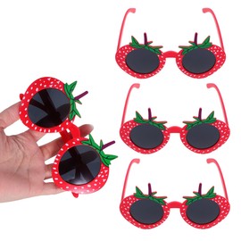 [Lurrose] Strawberry Sunglasses Fruit Glasses for Seaside Party Decoration - Set of 4 Kids Sunglasses for Party and Dress Up